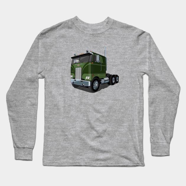 Peterbilt 352 Cabover Truck Long Sleeve T-Shirt by candcretro